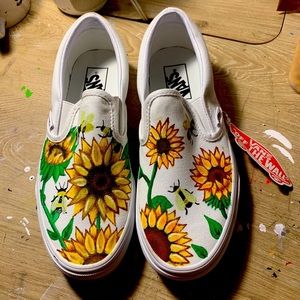 Custom Painted Sunflower Vans